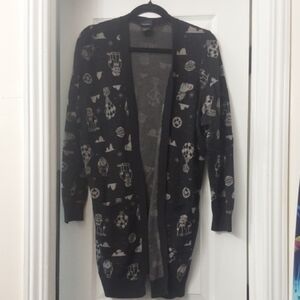 Torrid Black and Gray Patterned Cardigan